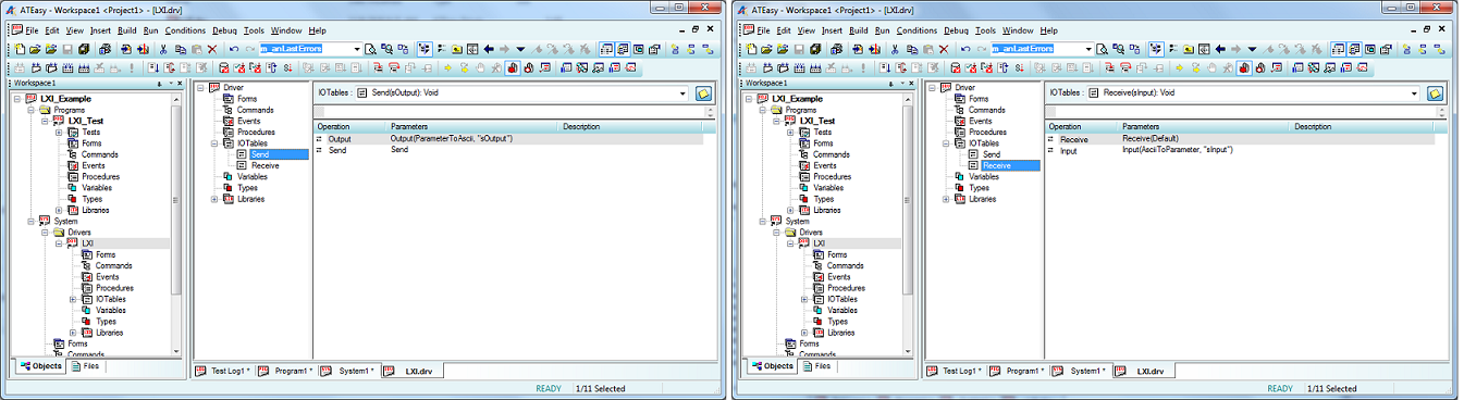 Generic Send/Receive IO Table Procedures